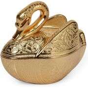 Swan Brass Sugar Bowl with Lid