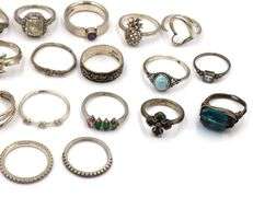 Group lot of Vintage 925 sterling silver rings