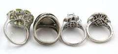 Group lot of 4 Vintage 925 sterling silver rings