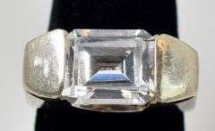 CZ Gemstone Ring in Sterling Silver