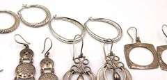 Vintage Mexican 925 Sterling Silver Earrings Lot