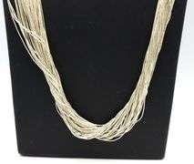 Set of 925 sterling silver multi strand necklace and dangle earrings