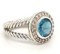 David Yurman Carise blue topaz ring