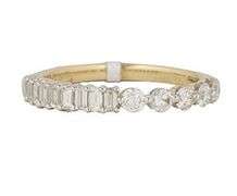 New 0.91ctw Round and Baguette Diamond Half and Half Design Band Ring in 14K