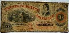 $1 Aug 14 1862 Augusta Insurance & Banking Co Note.