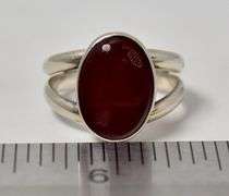Carnelian Gemstone Ring in Sterling Silver