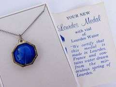 Vintage Authentic Enameled Lourdes Medal
