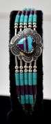 Native American Turquoise and Amethyst Gemstone Bracelet