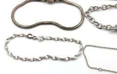 Group lot of 7 vintage 925 sterling silver bracelets