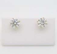 3.65CTW Diamond Stud Earrings in Martini Baskets