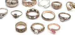 Group lot of Vintage 925 sterling silver rings