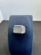 14K White Gold Round Brilliant Cut Diamond Ring