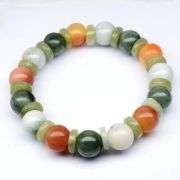 Real! 177.24ct multi-color Burmese Jade bracelet!!!