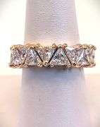 Dazzling 14 Kt Yellow Gold Plate 11.6 Cttw Simulated Diamond Ring