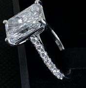 14K White Gold Radiant Cut Lab Diamond Ring