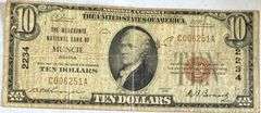 $10 Fed Reserve Bank Muncie  Indiana Series 1929 Brown Seal National