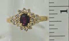Classic 14K Yellow Gold Ring with a Ruby and Diamonds