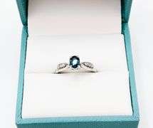 14kt White Gold, Sapphire, & Diamond Cocktail Ring