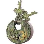 Brass Shiva Padlock Lock with 2 Keys