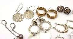Vintage 925 sterling silver group lot of earrings