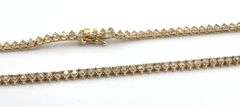 14kt Yellow gold approximate 4ctw 3 prong set diamond tennis necklace