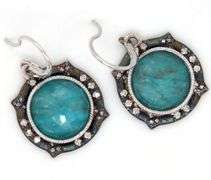 925 Sterling silver Armenta diamond and doublet drop earrings