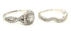 Lovely 14K WG Diamond Halo 2 Piece Set