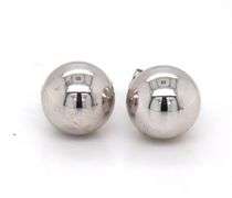 14kt White gold ball stud earrings