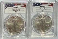 2022 Type Two & 2023 Uncirculated Silver Eagles