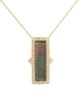 New Doves by Doron Paloma Quartz MOP and 0.50ctw Diamond Frame Pendant Necklace in 18K