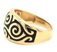 Lovely 14K YG and Black Enamel Dome Ring