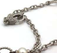 Judith Ripka 925 Sterling Silver Rope And Pearl Necklace