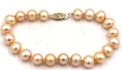 8mm Pearl bracelet with 14kt Yellow gold clasp