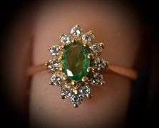 Classic 14K Yellow Gold Emerald and Diamond Ring