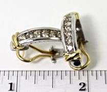 Lovely 14K White Gold Channel Set Diamond Earrings