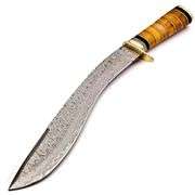 Damascus Steel Kukri Knife with Camel Bone Handle