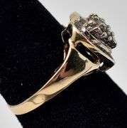 Loving 10K Yellow Gold Heart Diamond Cluster Ring