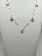 14k yellow gold Lab-Grown Multi-Diamond Dangle Station Necklace