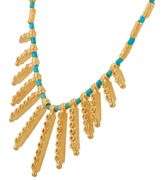Blue Turquoise Cleopatra Egyptian Statement Necklace in 24K