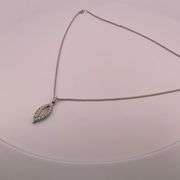 CERTIFIED 14K WHITE GOLD NECKLACE WITH DIAMOND PENDANT