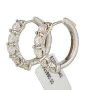 New 3.14ctw Round Diamond Five Stone Hoop Earrings in 14K
