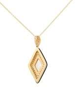 New Doves by Doron Paloma Onyx Quartz Over MOP and 0.32ctw Diamond Pendant Necklace in 18K