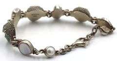 925 Vintage Sajen Sterling Silver Carved Buddha Head Bracelet