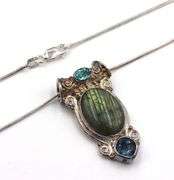 Sajen 925 Sterling Silver Labrodorite Topaz Pendant With Chain Necklace