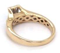 14kt Yellow gold 1ctw Invisible set diamond ring
