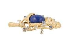 0.20ctw Diamond, 0.17ctw Sapphire and Lapis Lazuli Squirrel Brooch in 18K