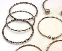 Group lot of Vintage 925 sterling silver bangles
