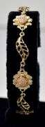 Amazing 10K Yellow Gold Flower Motif Bracelet