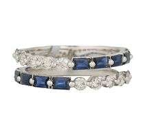 New 1.43ctw Sapphire and 0.69ctw Diamond Faux Stack Ring in 14K