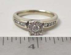 Sparkling 10K White Gold Diamond Ring